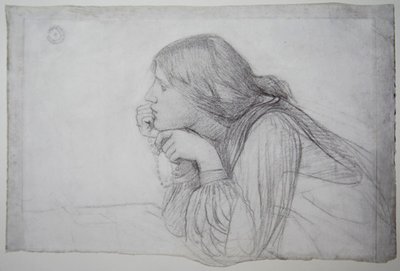 Tutkimus naishahmosta Rosaryn kanssa tekijältä John William Waterhouse