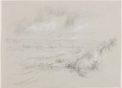 Haydon Bridge, Langley Castle in the Distance (bc ja kynä paperille) tekijältä John Wilson Carmichael