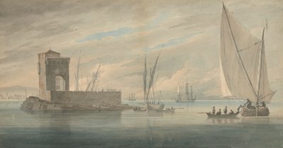 Italian rannikkokohtaus Island Shippingin kanssa tekijältä John Wilson Carmichael