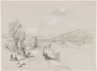 Ridley Hall, Bardon Mill, 1837 (eaa ja kynä paperilla) tekijältä John Wilson Carmichael