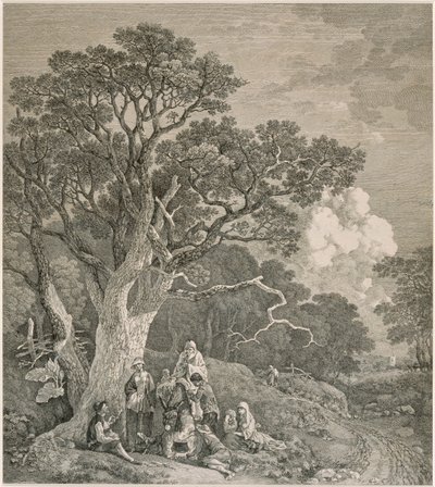Mustalaisia metsässä, Thomas Gainsboroughin mukaan, 1740-1780. tekijältä John Wood