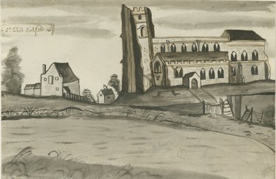 Lichfield - St. Chadin kirkko: kynä- ja pesupiirustus, nd [1784] (piirustus) tekijältä John Wright