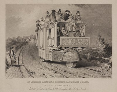 Dr. Churchs London & Birmingham Steam Coach, 1833 tekijältä John after Cooke