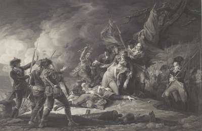 Kenraali Montgomeryn kuolema, Quebecin hyökkäyksessä, joulukuu 1775, 1798 tekijältä John after Trumbull