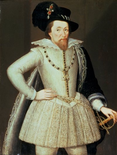 James I, puolipitkä muotokuva tekijältä John de Critz