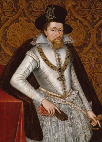 Kuningas James VI ja minä, n. 1605 (öljy paneelissa) tekijältä John de the Elder Critz
