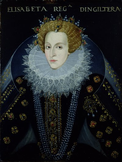 Kuningatar Elisabet I:n (1533-1603) muotokuva (öljy kankaalle) tekijältä John the Elder (circle of) Bettes
