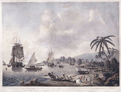 Näkymä Matavain lahdelle, Tahiti, 1787 tekijältä John the Younger Cleveley