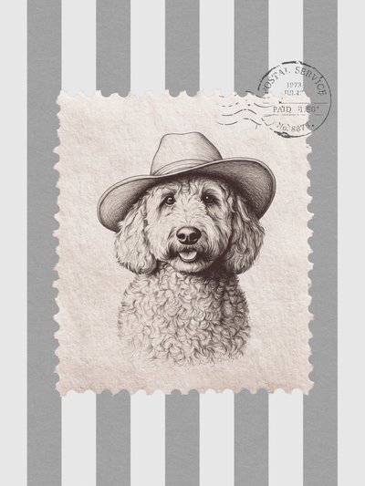Goldendoodle-cowboy-leima tekijältä Jolly and Dash