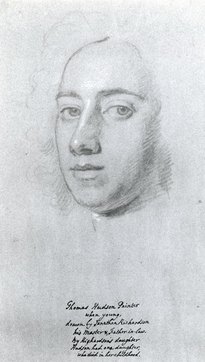 Thomas Hudson (1701-79) (liitu paperille) tekijältä Jonathan Richardson