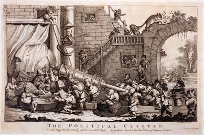 Poliittinen klusteri, William Hogarthin vedos, 1757 tekijältä Jonathan Swift