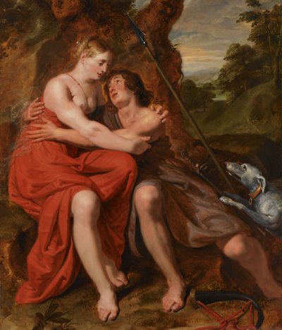 Venus ja Adonis tekijältä Joos de (1615-1646) Pape