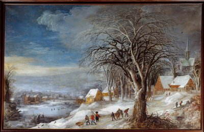 Talvimaisema. Josse II Momperin (1564-1635) maalaus Ec. Flam. tekijältä Joos or Josse de The Younger Momper