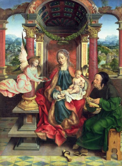Pyhä perhe, triptyykin keskipaneeli, n. 1530 (paneeli) tekijältä Joos van Cleve