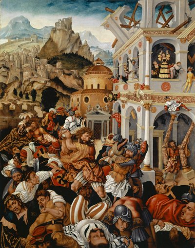 Tarina Simsonista, n. 1525-1530 (öljy paneelille) tekijältä Jorg I Breu