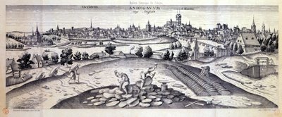 Liuskekivilouhos Angersissa, 1561 tekijältä Joris Hoefnagel