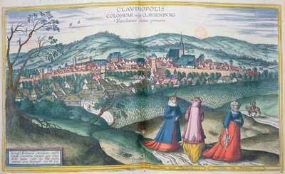 Claudiopoliksen kartta, Georg Braunin (1541-1622) ja Frans Hogenbergin (1535-90) teoksesta Civitates Orbis Terrarum Bryssel, 1574 tekijältä Joris Hoefnagel