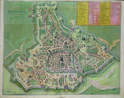 Padovan kartta, Georg Braunin (1541-1622) ja Frans Hogenbergin (1535-90) Civitates Orbis Terrarum -julkaisusta c.1572-1617 tekijältä Joris Hoefnagel