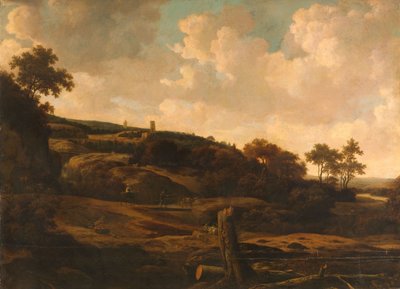 Vuoristomaisema ja raunio, n.1650-1699 (öljy kankaalle) tekijältä Joris van der Haagen or Hagen