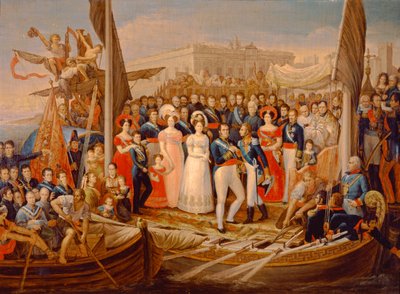 Ferdinand VII poistumassa Santa Marian satamassa, 1800-luku tekijältä José Aparicio