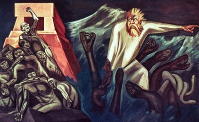 Quetzalcoatlin lähtö, The Epic of American CIvilization tekijältä José Clemente Orozco