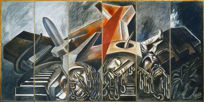 Sukelluspommikone ja tankki, 1940. tekijältä José Clemente Orozco
