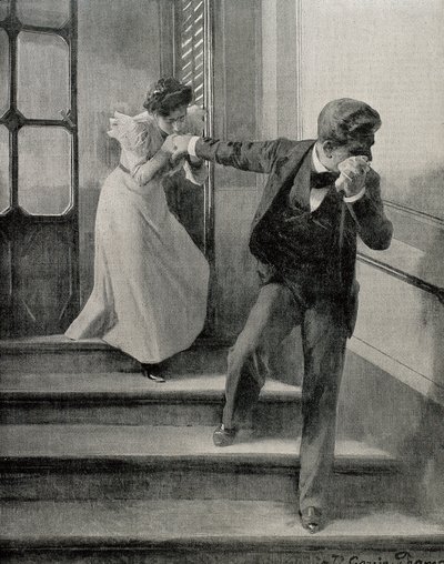 Surulliset hyvästit. 1900 (piirustus) tekijältä José García Ramos