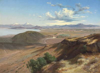 Meksikon laakso Saint Isabelin kukkulalta, 1892 tekijältä José María Velasco