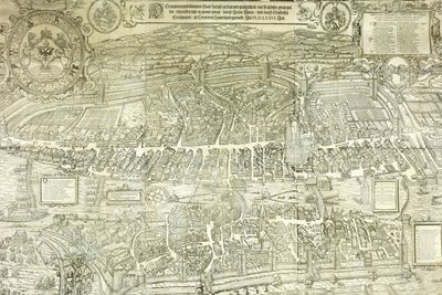 Näkymäsuunnitelma Zürichistä, 1576 tekijältä Jos Murer