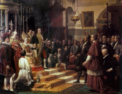"Cortes de Cádizin vala vuonna 1810." Jose Casado de Alisalin (1832-1886) maalaus. 1863 tekijältä Jose Casado del Alisal