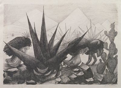 Intiaanit ja Magny-kasvit tekijältä José Clemente Orozco