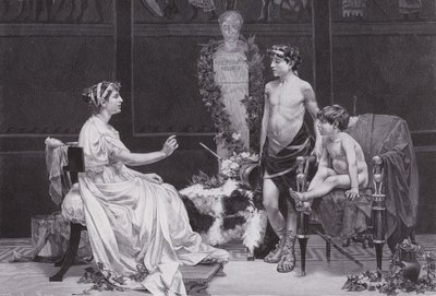 Cornelia, Gracchin äiti (litho) tekijältä Jose Garnelo y Alda
