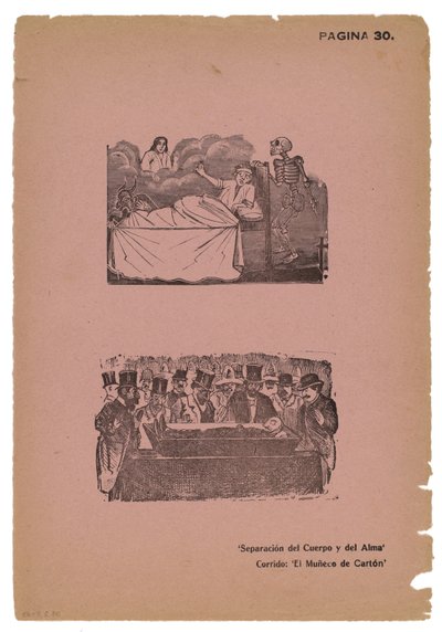 Kehon ja sielun erottaminen (kaiverrus) tekijältä José Guadalupe Posada