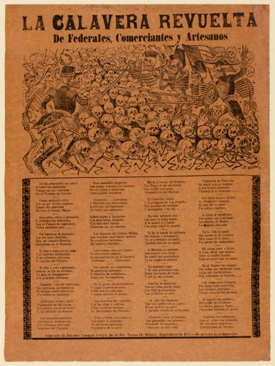 Der rebellische Calavera der Bundesarmee, Kaufleute und Handwerker tekijältä José Guadalupe Posada
