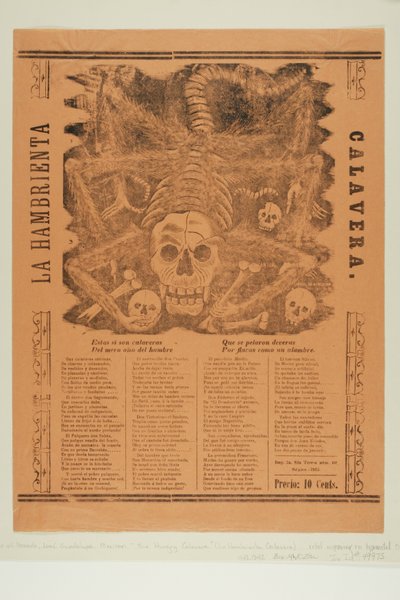 Nälkiintyvä luuranko tekijältä José Guadalupe Posada