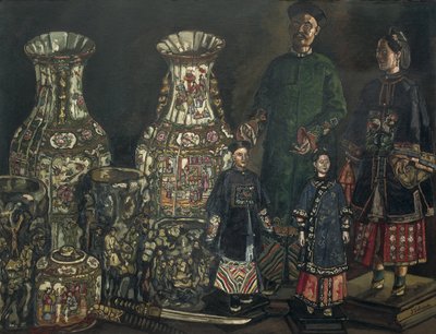 GUTIERREZ SOLANA, Jose (1886-1945). Kiinalaiset ja maljakot. 1927. Ekspressionismi. Öljy kankaalle. Yksityiskokoelma. tekijältä Jose Gutierrez Solana