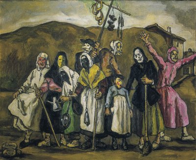 GUTIERREZ SOLANA, Jose (1886-1945). Pukupallo. 1938. Ekspressionismi. Öljy kankaalle. Yksityiskokoelma. tekijältä Jose Gutierrez Solana