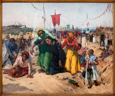 Lupaukset; Jose Malhoan (1855-1933) maalaus, öljy puulle tekijältä José Malhoa