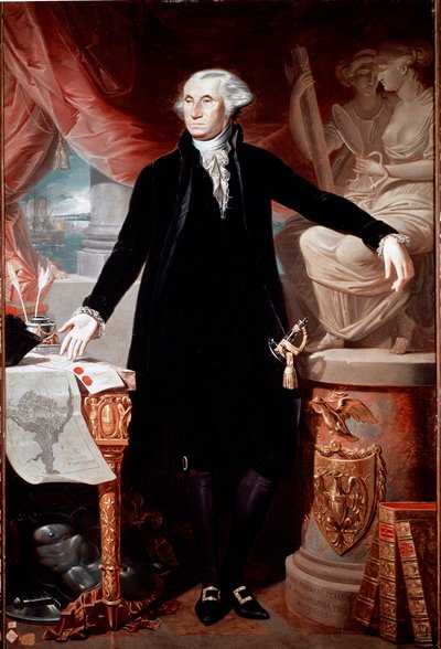 Muotokuva Yhdysvaltain presidentistä George Washingtonista (1732-1799) Giuseppe Perovanin (1765-1835) maalaus Madrid, Academia de San Fernando tekijältä José Perovani