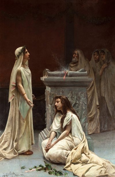 Akateeminen taide: The Vestals, Rico Cejudo, Jose (1864-1943) tekijältä Jose Rico y Cejudo