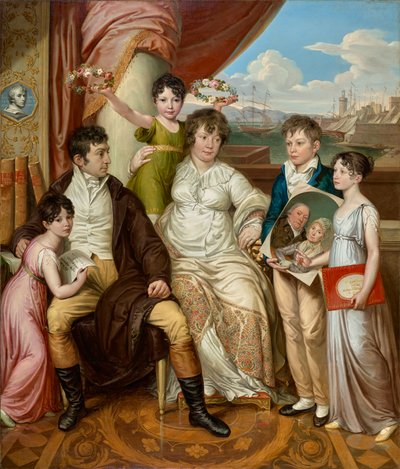 Tukkukauppias Johann Christian Edler von Bruchmannin perhe tekijältä Josef Abel