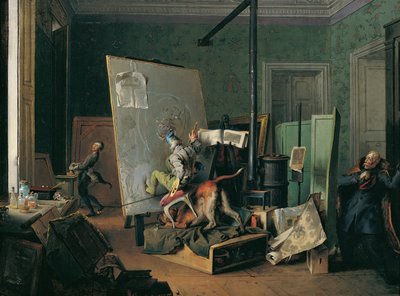 Hauska kohtaus studiossa tekijältä Josef Danhauser