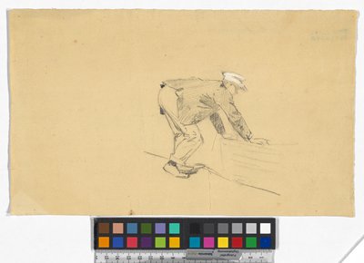 Studie eines Mannes mit Boot tekijältä Josef Engelhart
