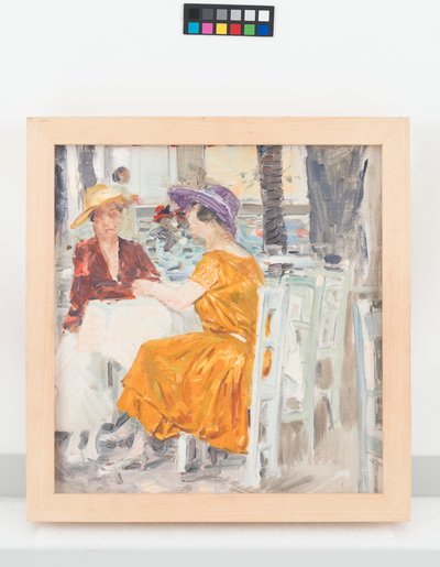 Zwei Damen im Pratergasthaus tekijältä Josef Engelhart