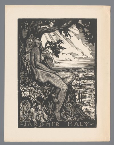 Jaromír Malýn ex libris tekijältä Josef Hodek