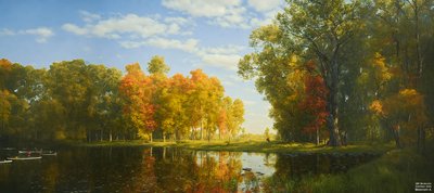 JJM luo Bierstadt-A: Autumn Forestin uudelleen tekijältä Josef Johann Michel