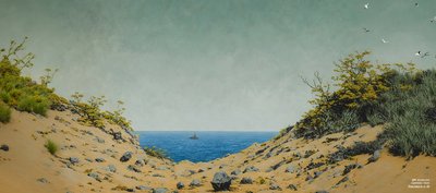 JJM luo uudelleen Friedrich-C-D: Näkymä pankin laman läpi (panoraama) tekijältä Josef Johann Michel