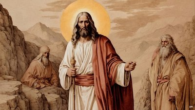 Jeesus_selitys Mooseksen ja Elian kanssa_02 tekijältä Josef Johann Michel
