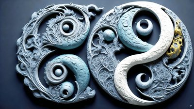 enkaustinen Feng Shui YIN JA YANG -konsepti _02 tekijältä Josef Johann Michel