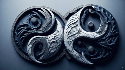enkaustinen Feng Shui YIN JA YANG -konsepti _05 tekijältä Josef Johann Michel
